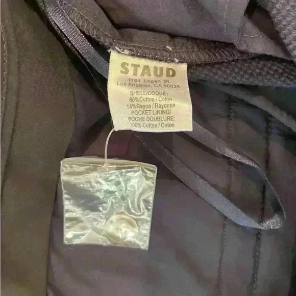 NWOT- STAUD Navy Wide Legged Trousers, Tweed/Textured, Size 8, work pants - Picture 7 of 7